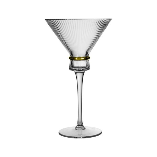Luxury origami style ribbed wine glasses Lead-free crystal glass with striped champagne glasses - Image 2