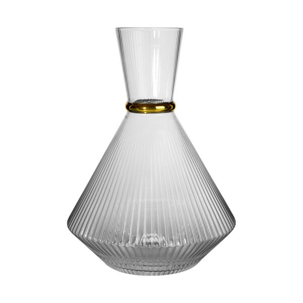 Luxury origami style ribbed wine glasses Lead-free crystal glass with striped champagne glasses - Image 3