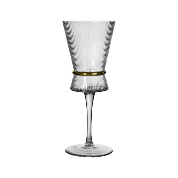 Luxury origami style ribbed wine glasses Lead-free crystal glass with striped champagne glasses - Image 6